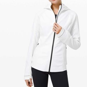 lululemon cross chill jacket windbreaker rain coat running white size 4